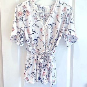 Floral Peplum Wrap Top
